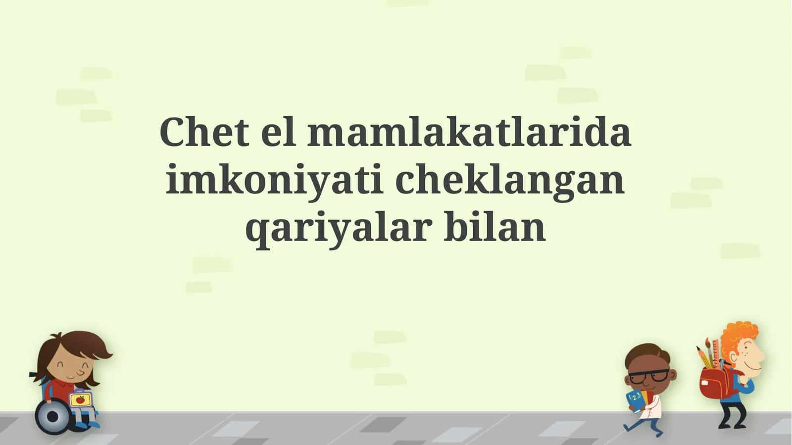 Chet el mamlakatlarida imkoniyati cheklangan qariyalar bilan