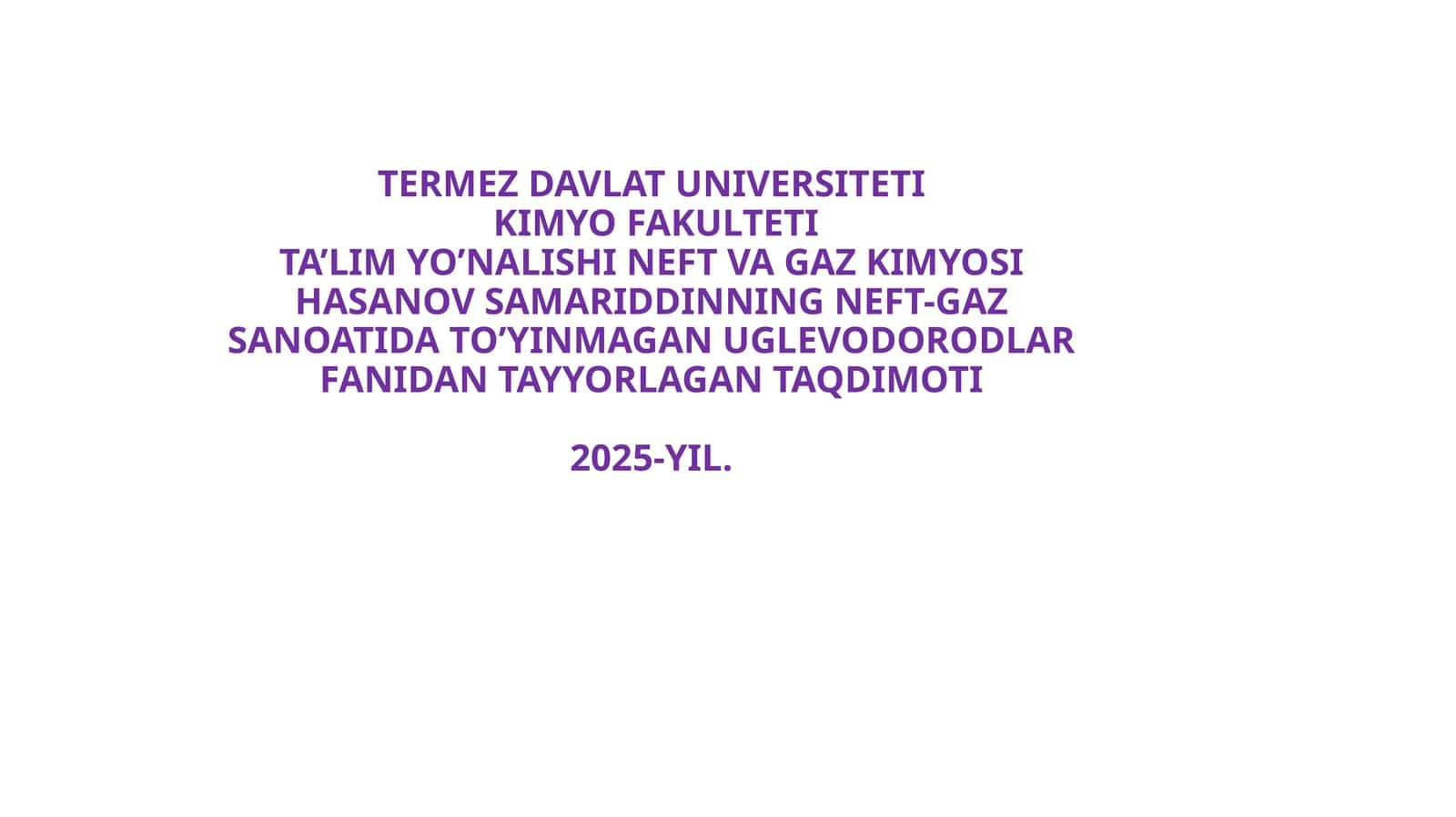 NEFT UGLEVODORODLARINING ASOSIY SINFLARI