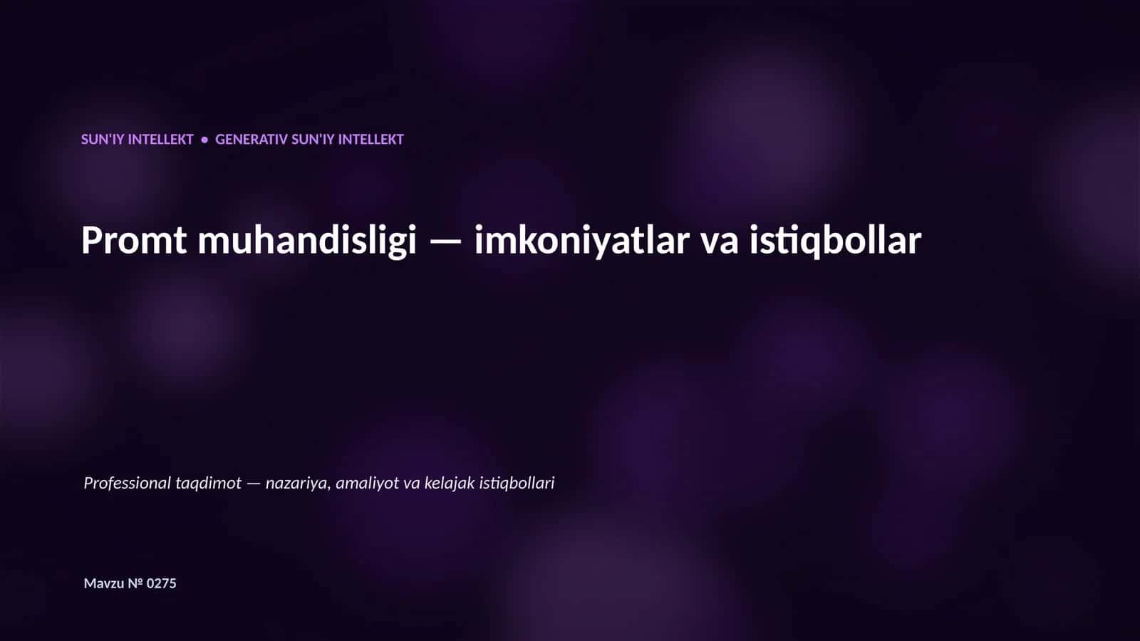 Generativ SUN'IY INTELLEKT