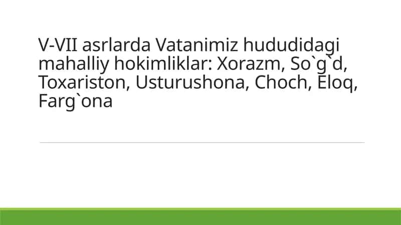 Vatanimiz hududidagi mahalliy hokimliklar