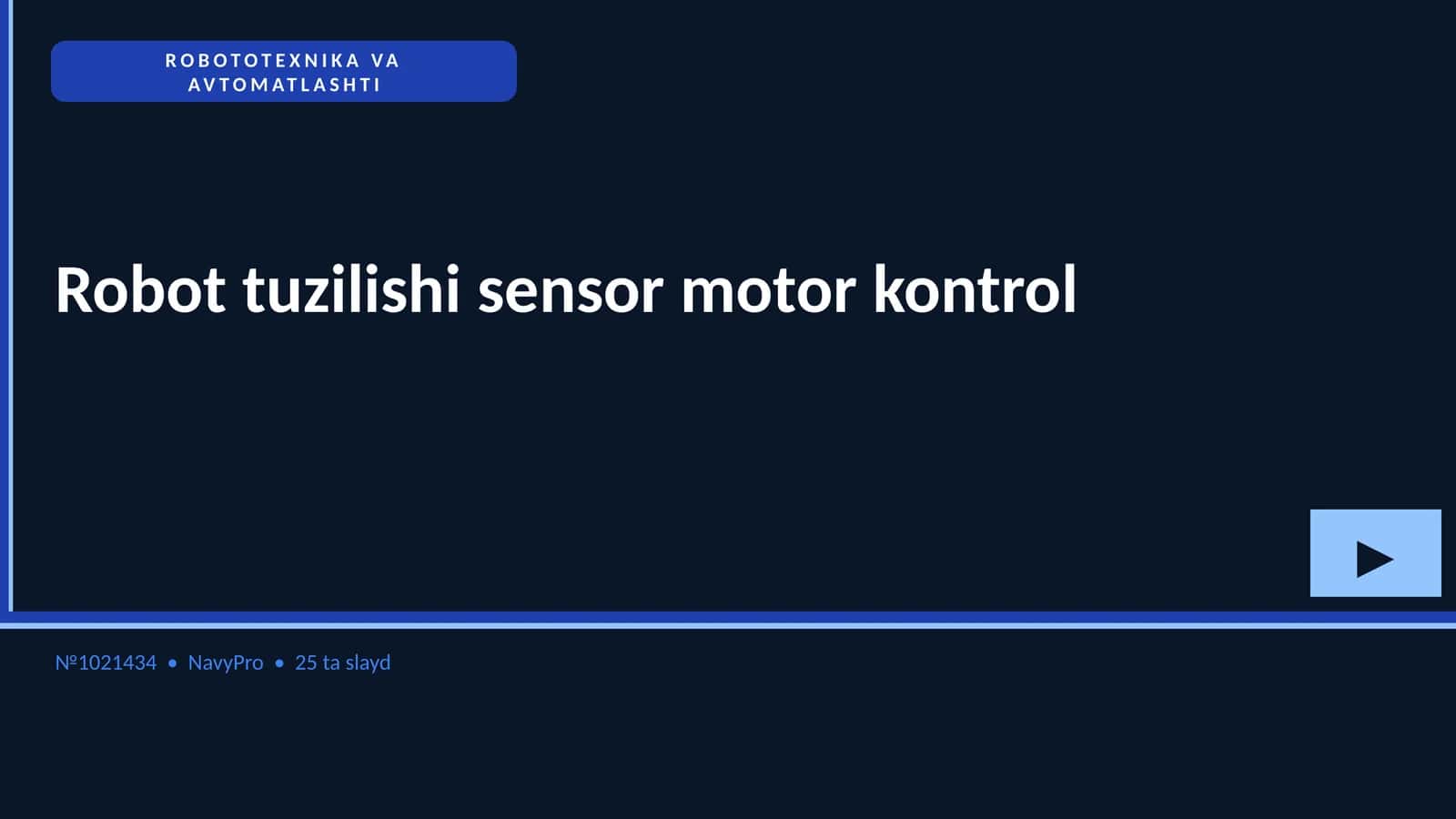 ROBOTOTEXNIKA VA AVTOMATLASHTI