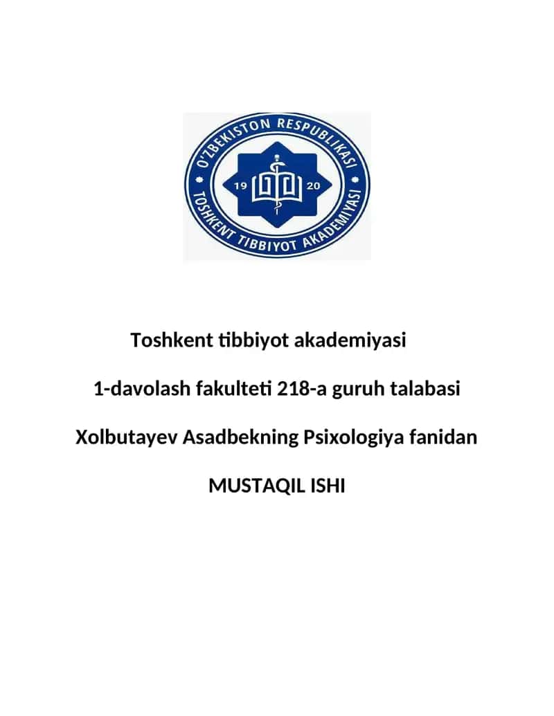 Sharq Mutafakkirlarining Psixologik Qarashlari
