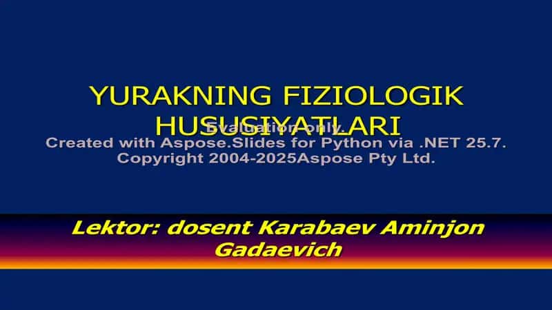 Yurakning Fizioilogik Hususiyatlari