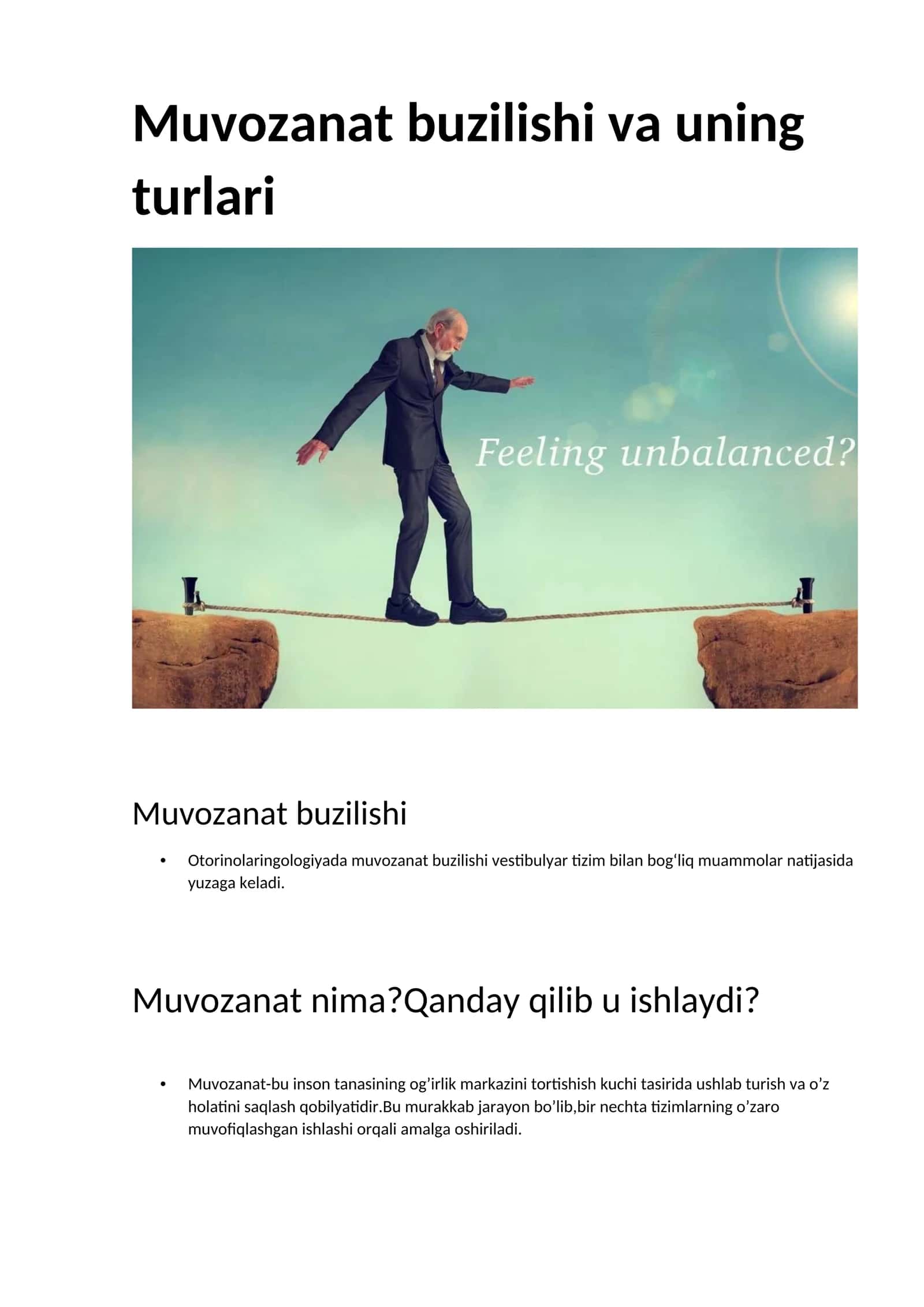 Muvozanat buzilishi