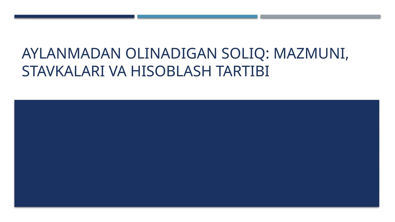 Aylanmadan olinadigan soliq: Mazmuni, stavkalari va hisoblash tartibi