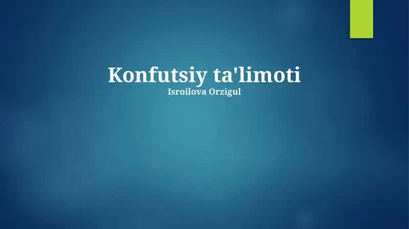 Konfutsiy ta'limoti