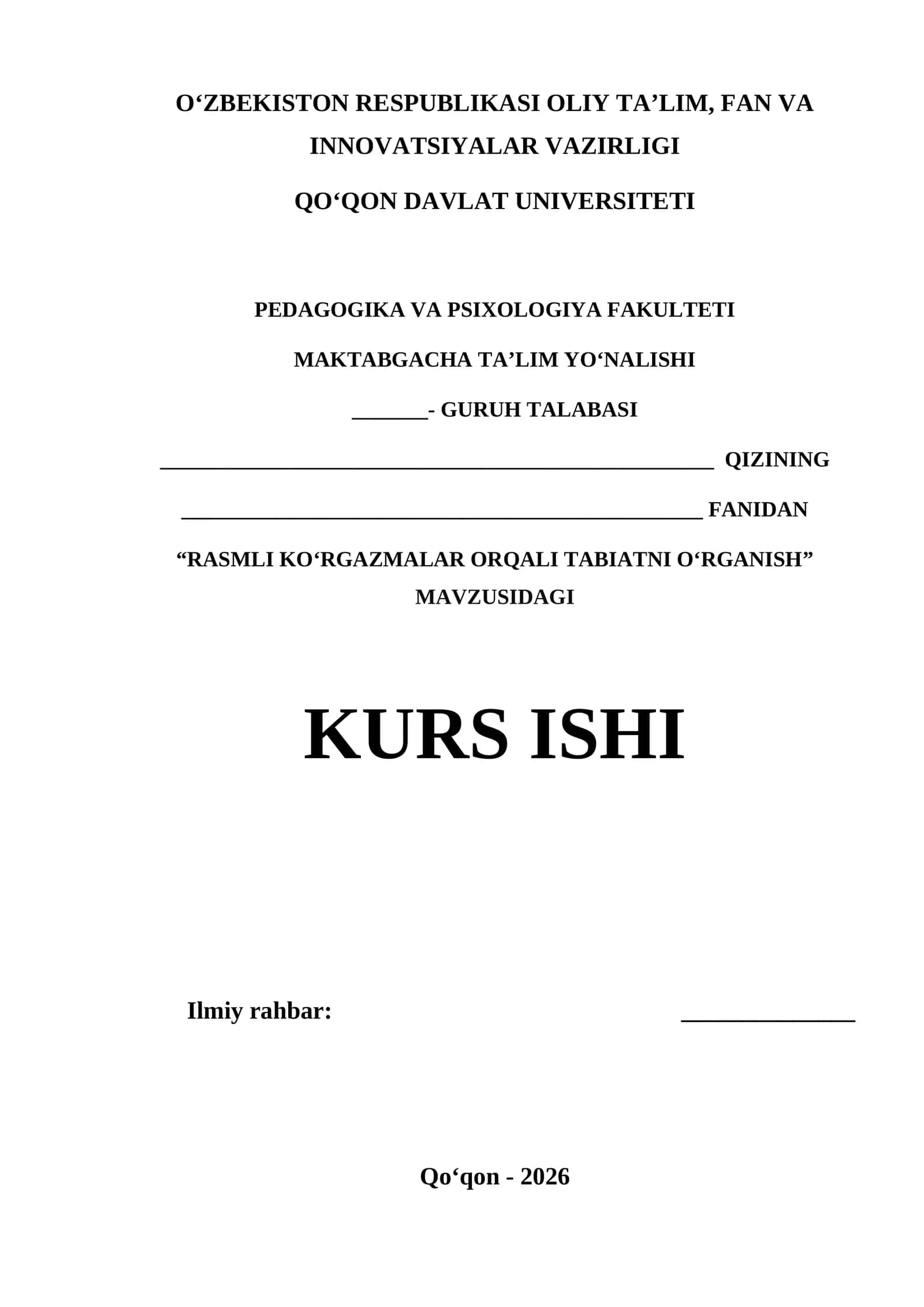 Rasmli ko‘rgazmalar orqali tabiatni o‘rganish