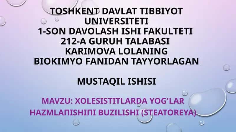 yog'lar hazmlanishi