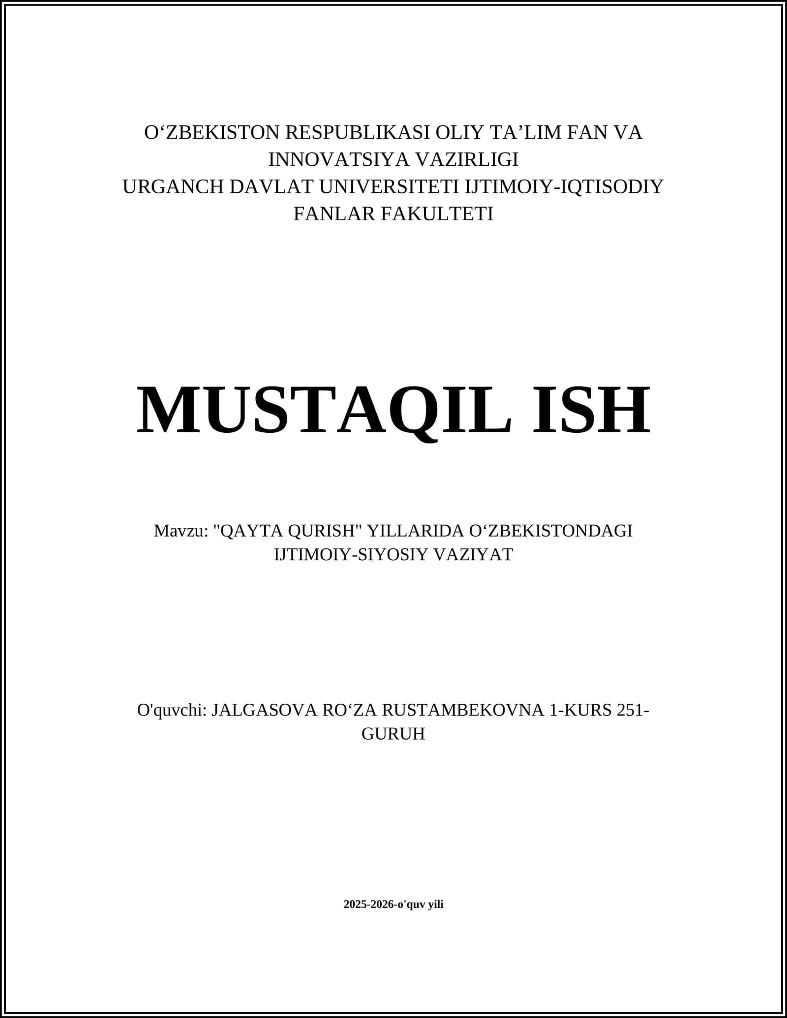 QAYTA QURISH