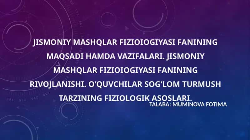 Jismoniy mashqlar fiziologiyasi