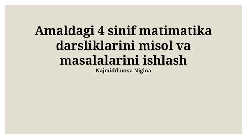 4-sinf matematika darsliklari