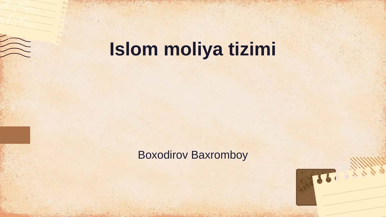 Islom moliya tizimi