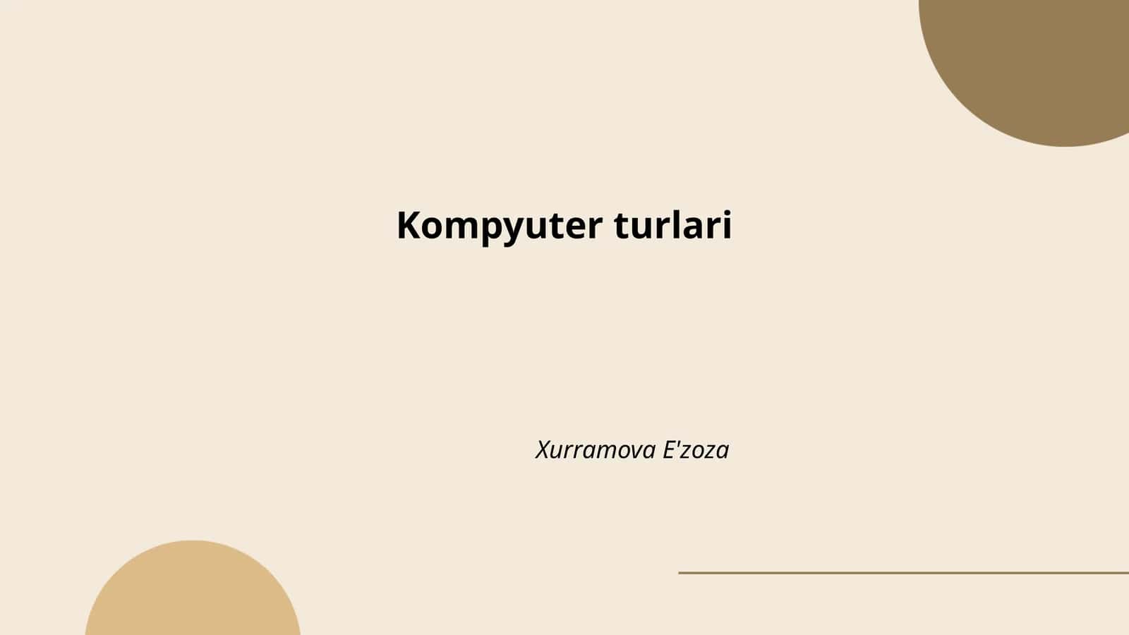 Kompyuter turlari