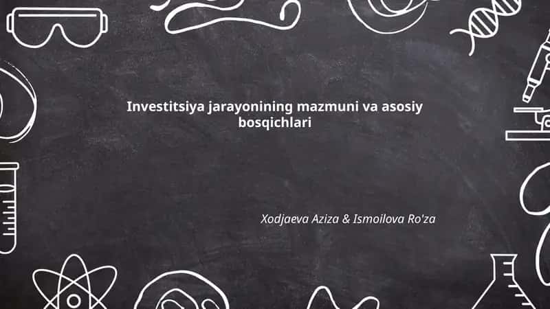 Investitsiya jarayonining mazmuni va asosiy bosqichlari