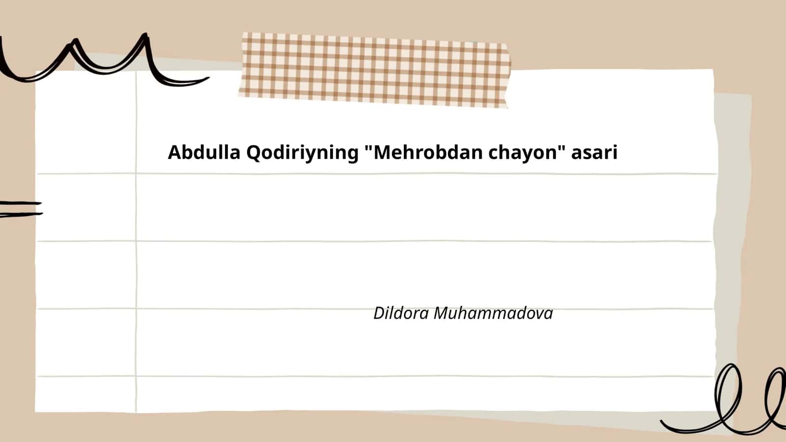"Mehrobdan chayon" asari