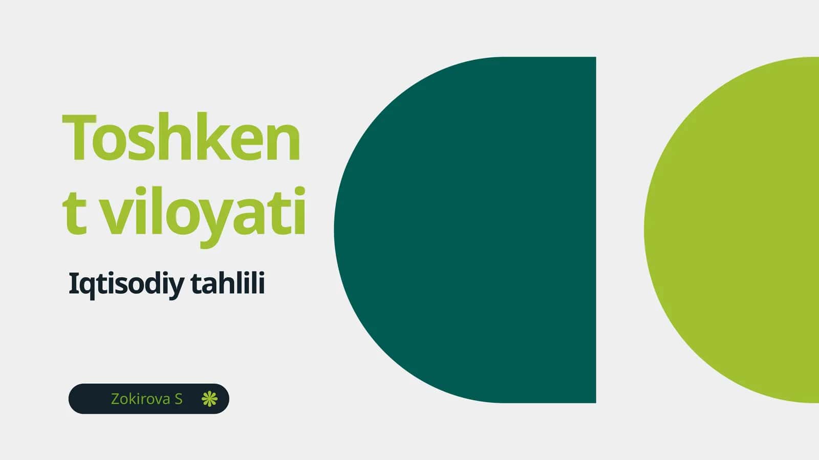 Toshkent viloyati Iqtisodiy tahlili