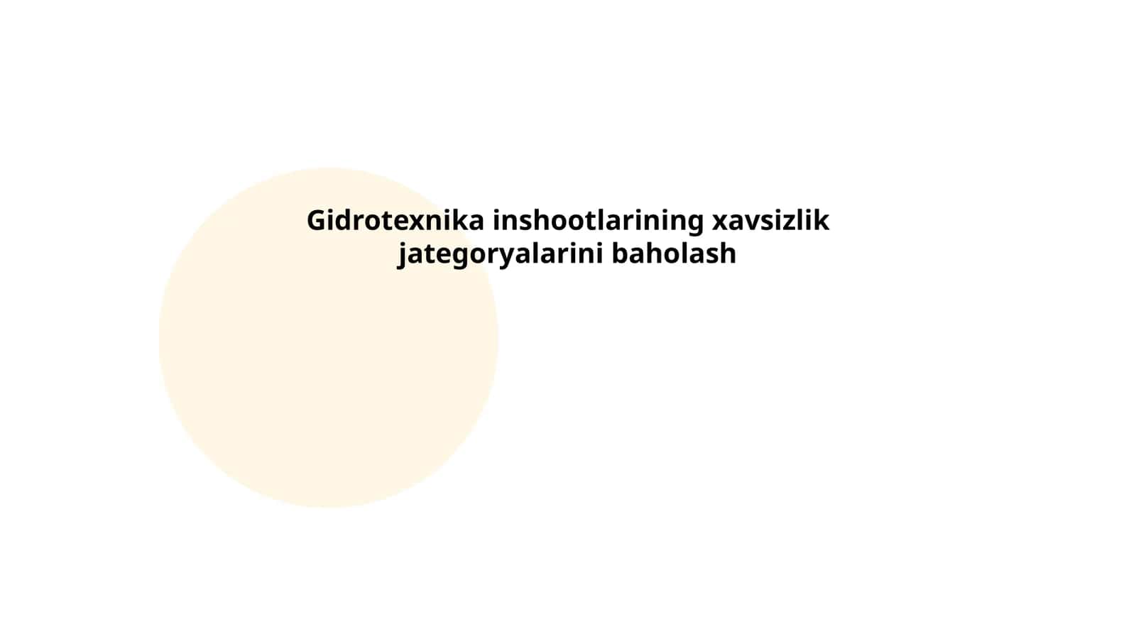 Gidrotexnika inshootlarining xavsizlik jategoryalarini baholash