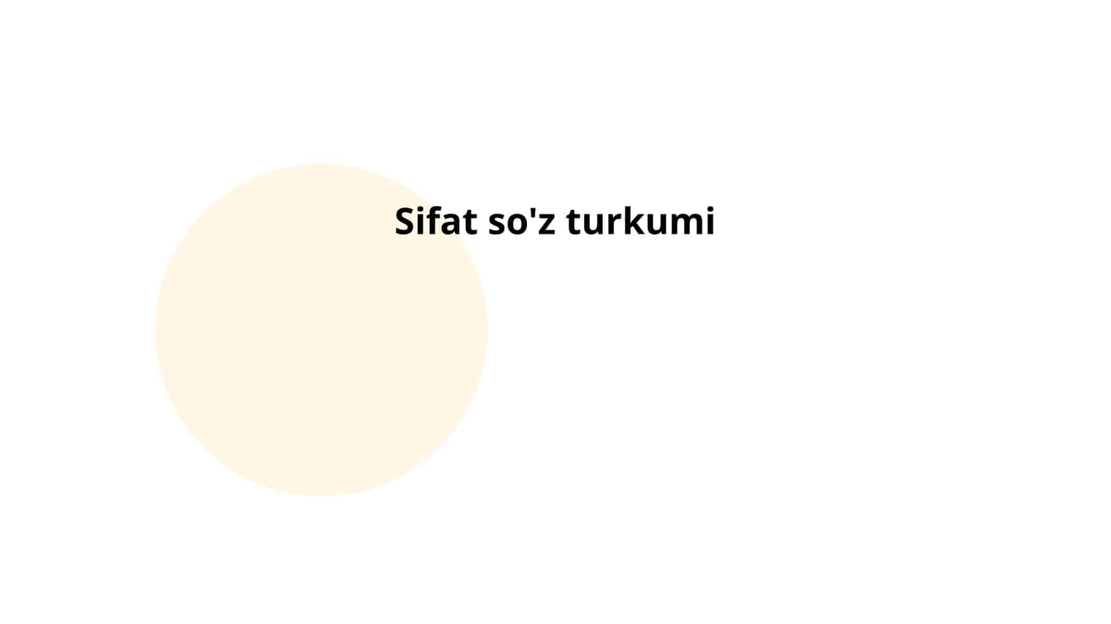 Sifat so'z turkumi