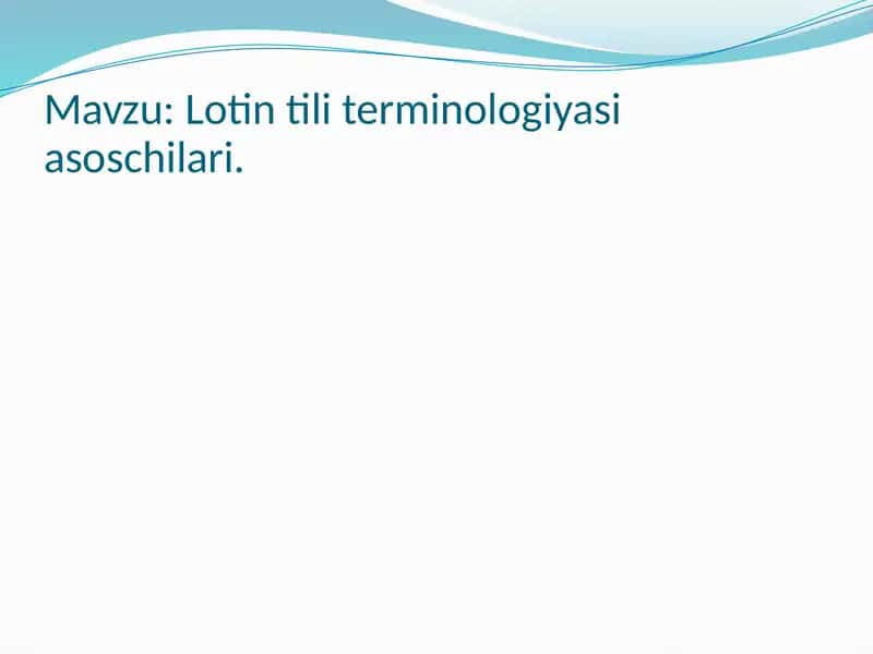 Lotin til terminologiyasining asoschilari