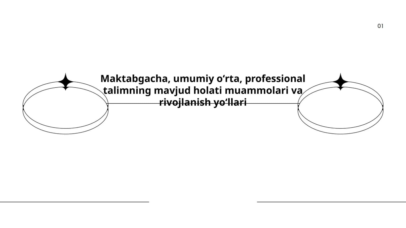 Maktabgacha, umumiy oʻrta, professional talimning mavjud holati muammolari va rivojlanish yoʻllari
