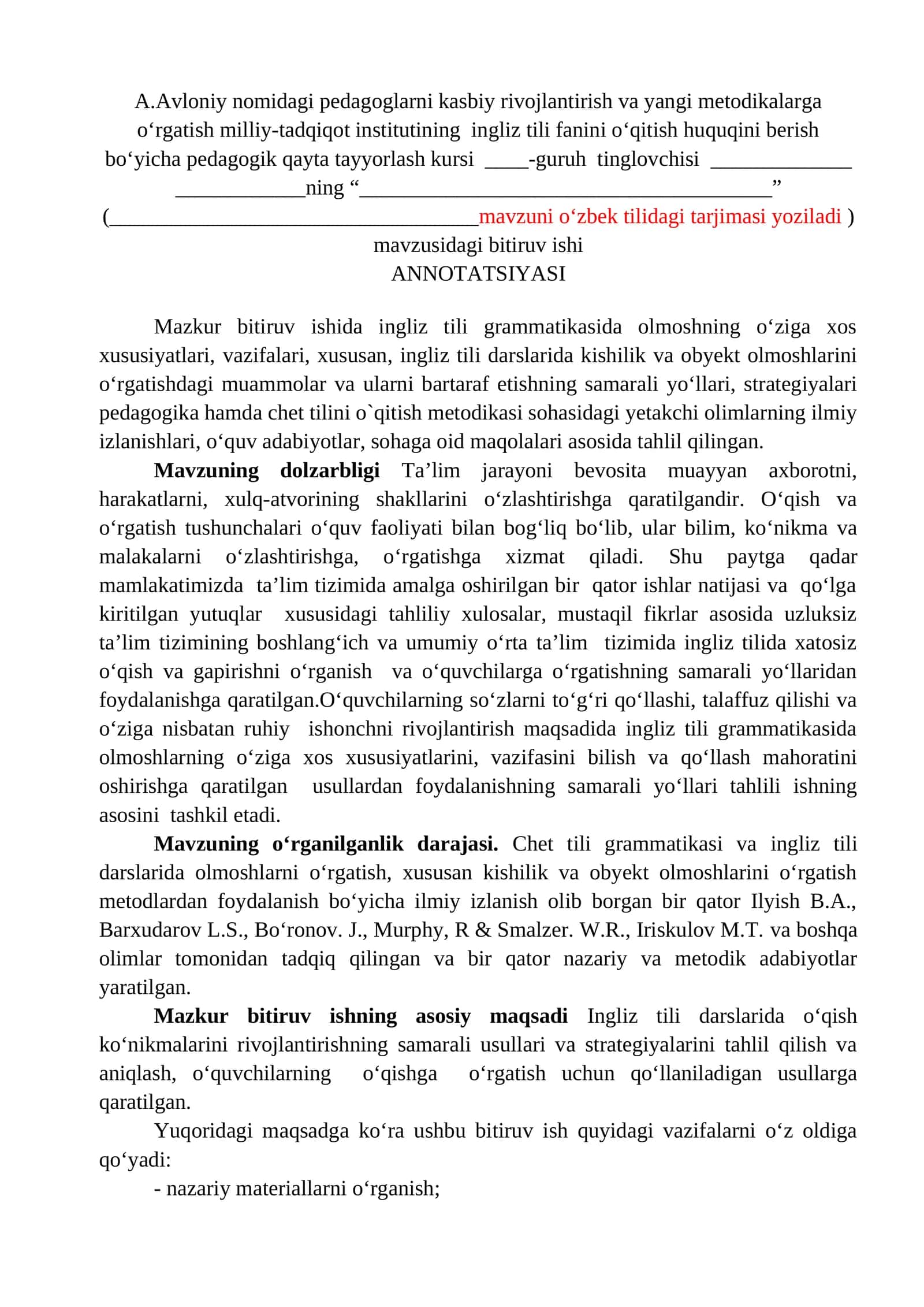 Pedagogik Qayta Tayyorlash Kursi