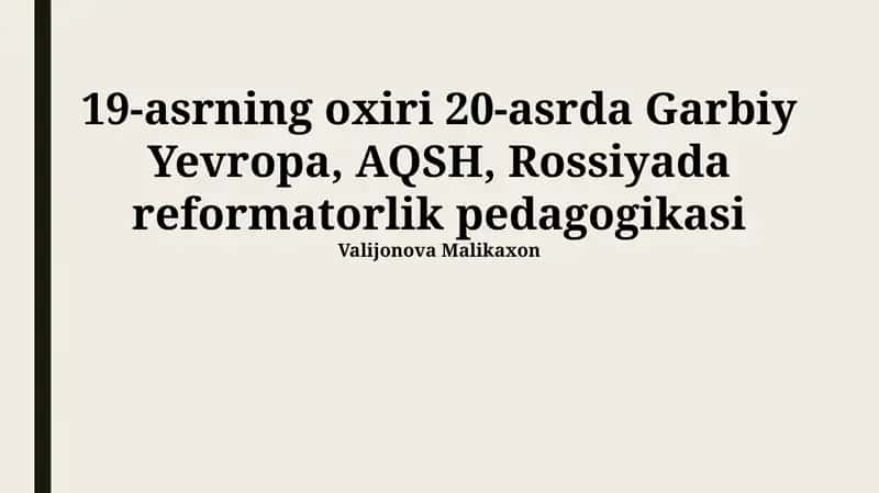 Islohchilik pedagogikasi