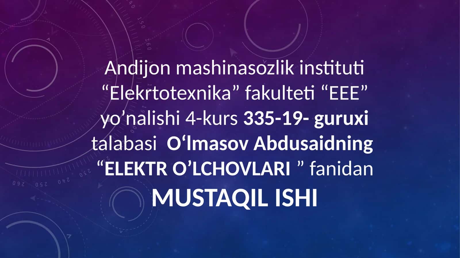 Elektr O'lchovlari