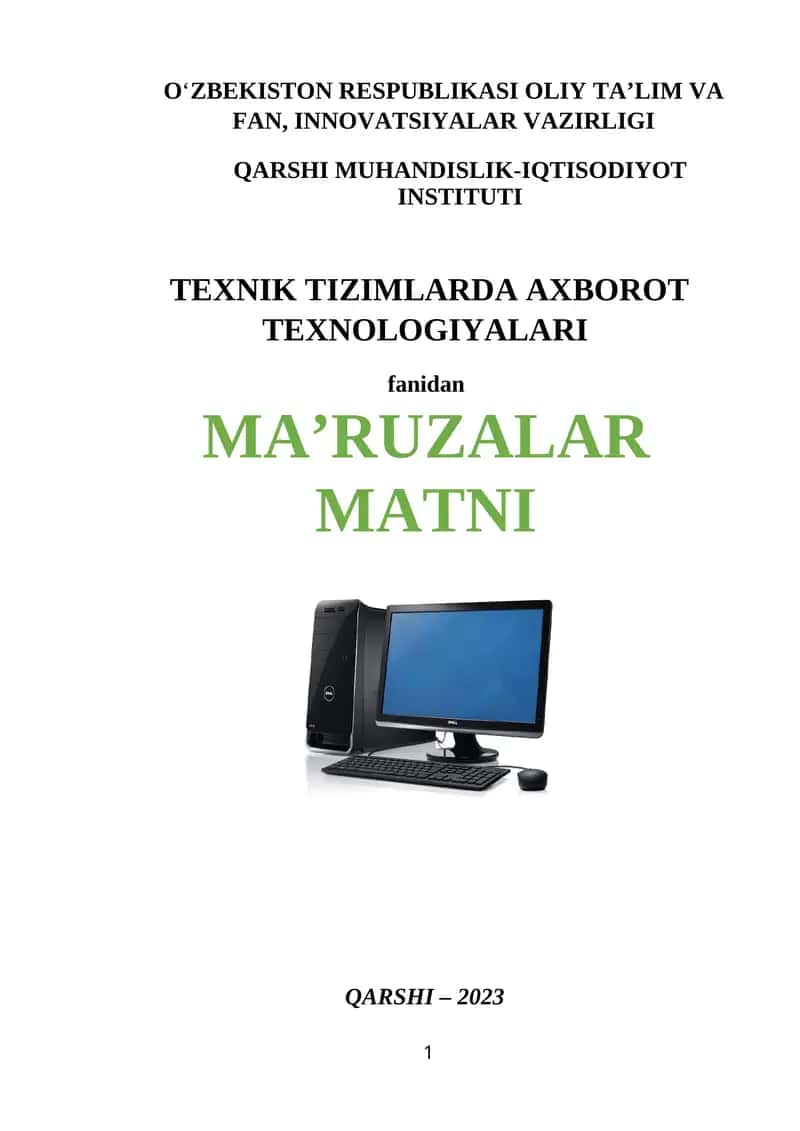 Texnik tizimlarda axborot texnologiyalari