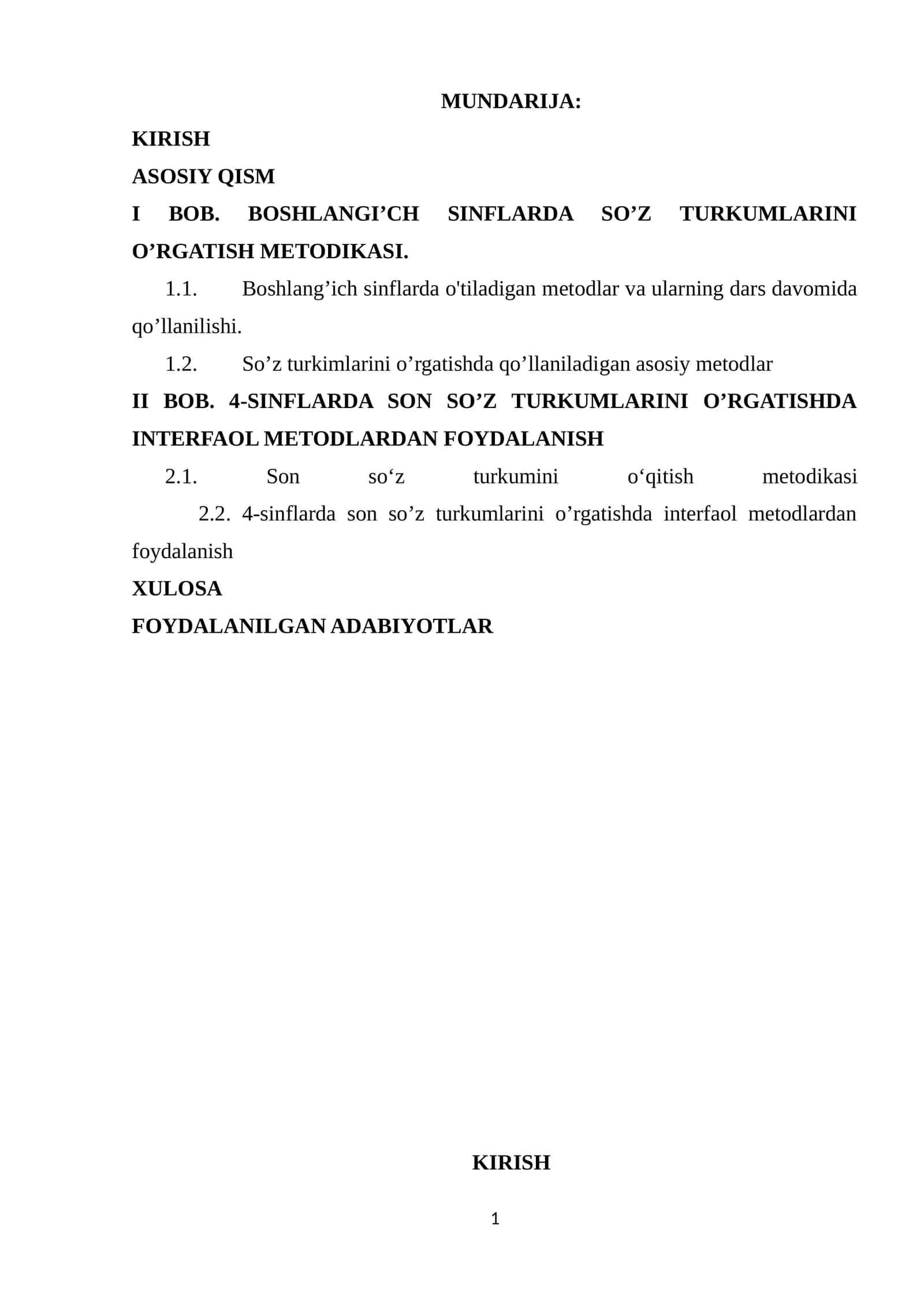 BOB. 4-SINFLARDA SON SO’Z TURKUMLARINI O’RGATISHDA INTERFAOL METODLARDAN FOYDALANISH