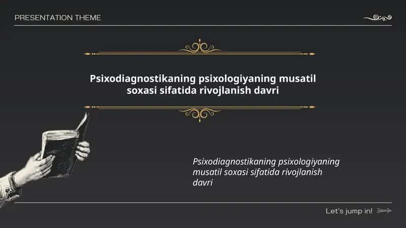 Psixodiagnostikaning Psixologiyaning Musatil Soxasi Sifatida Rivojlanish Davri