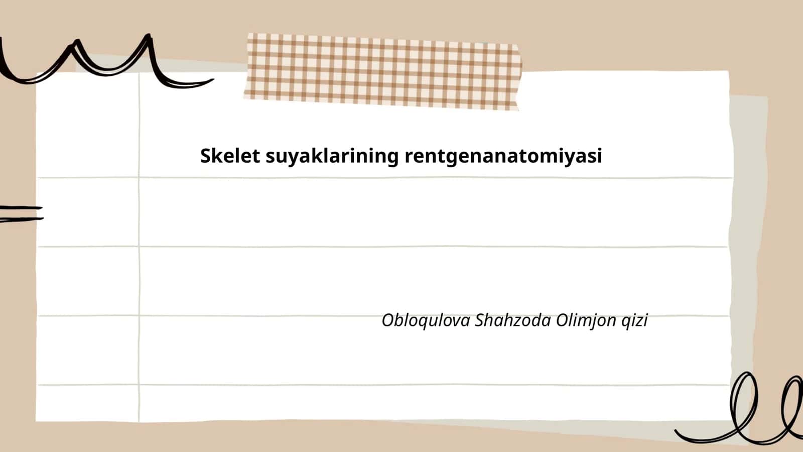 Skelet suyaklarining rentgenanatomiyasi