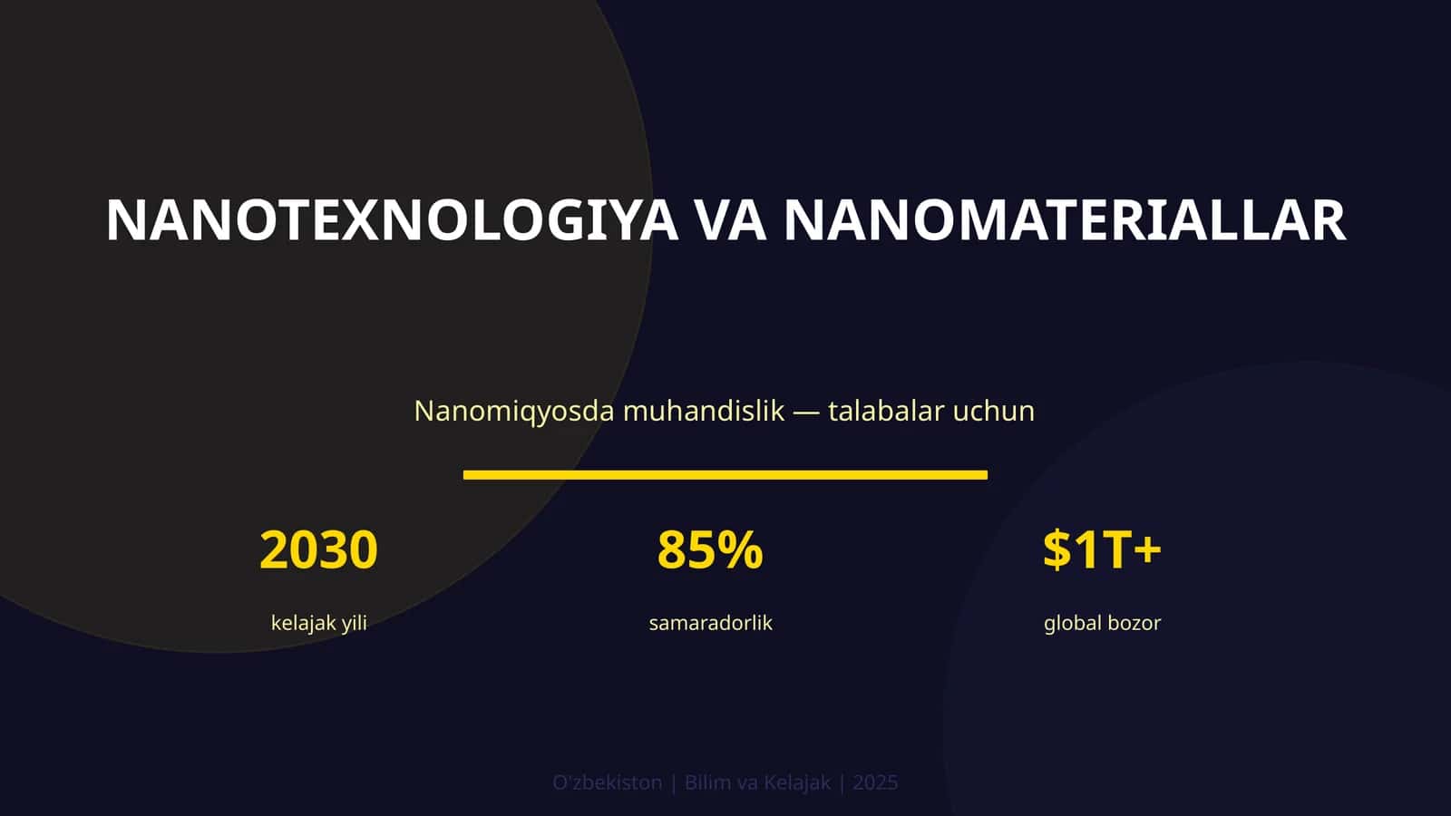 NANOTEXNOLOGIYA VA NANOMATERIALLAR