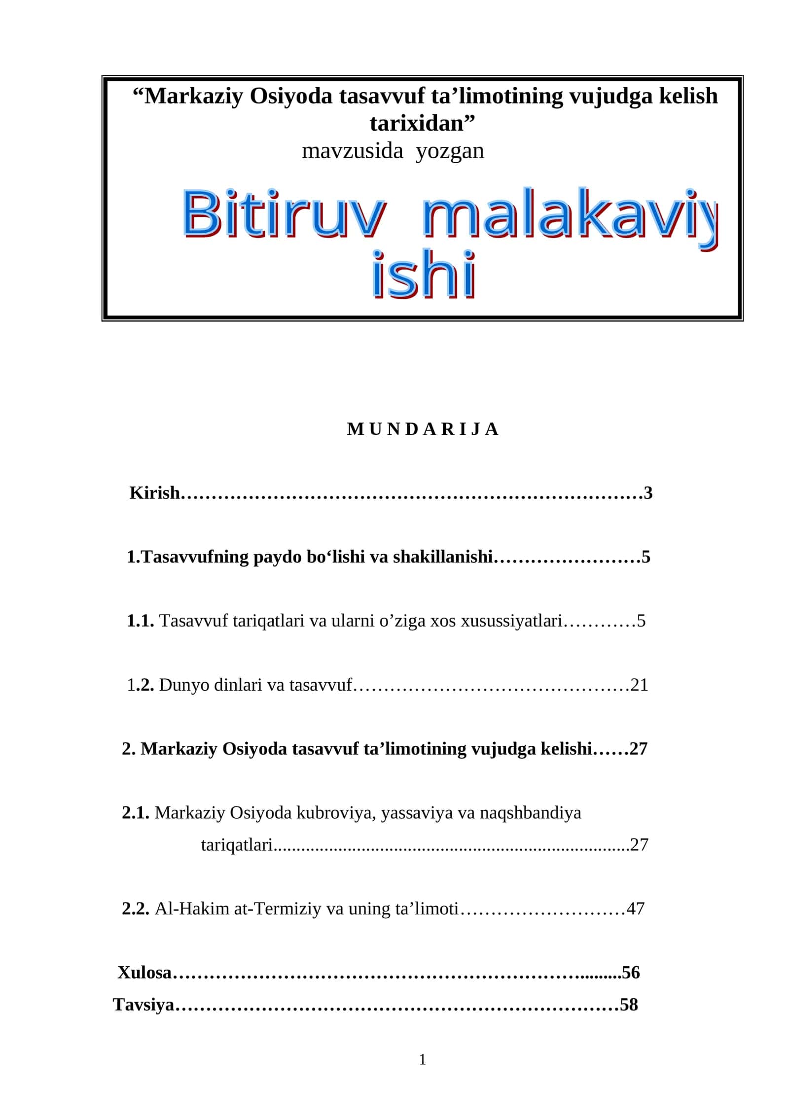 Markaziy Osiyoda tasavvuf ta’limotining vujudga kelish tarixidan