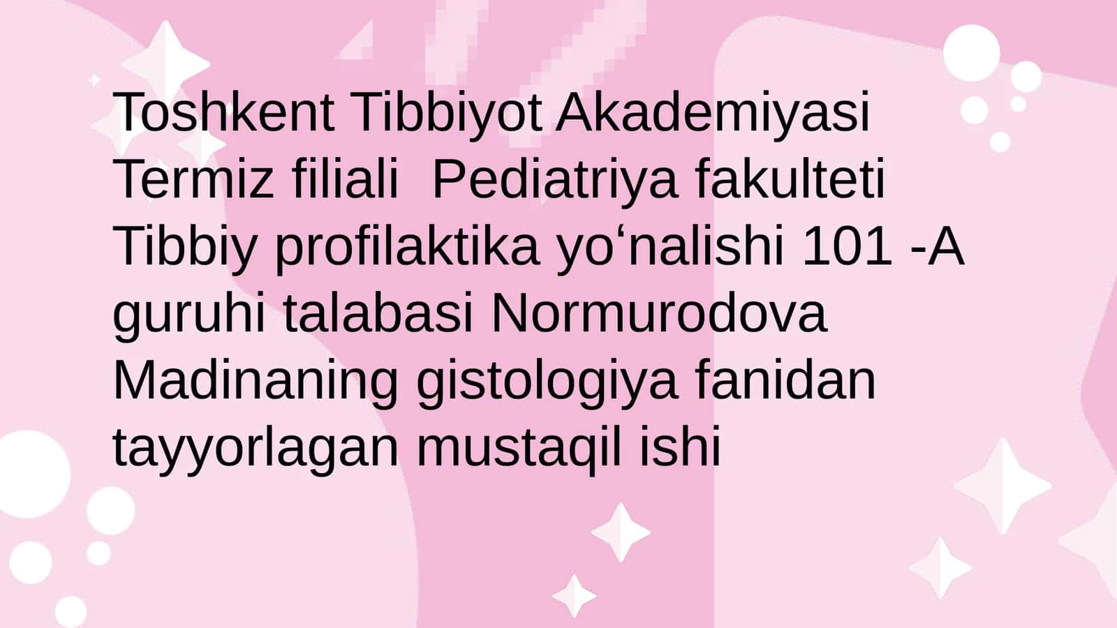 Mezenxima tuzilishi va axamiyati
