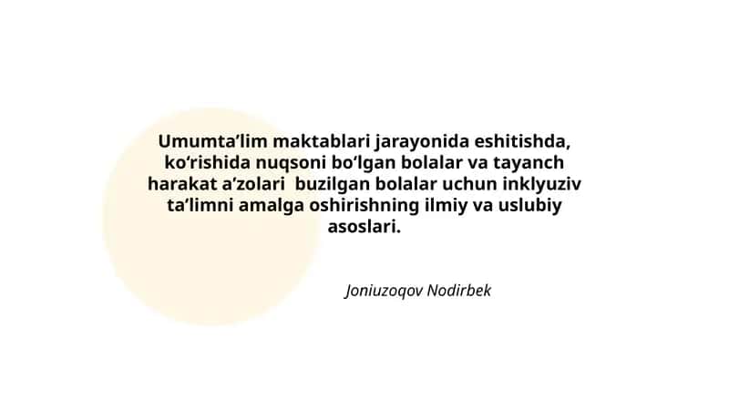 Joniuzoqov Nodirbek