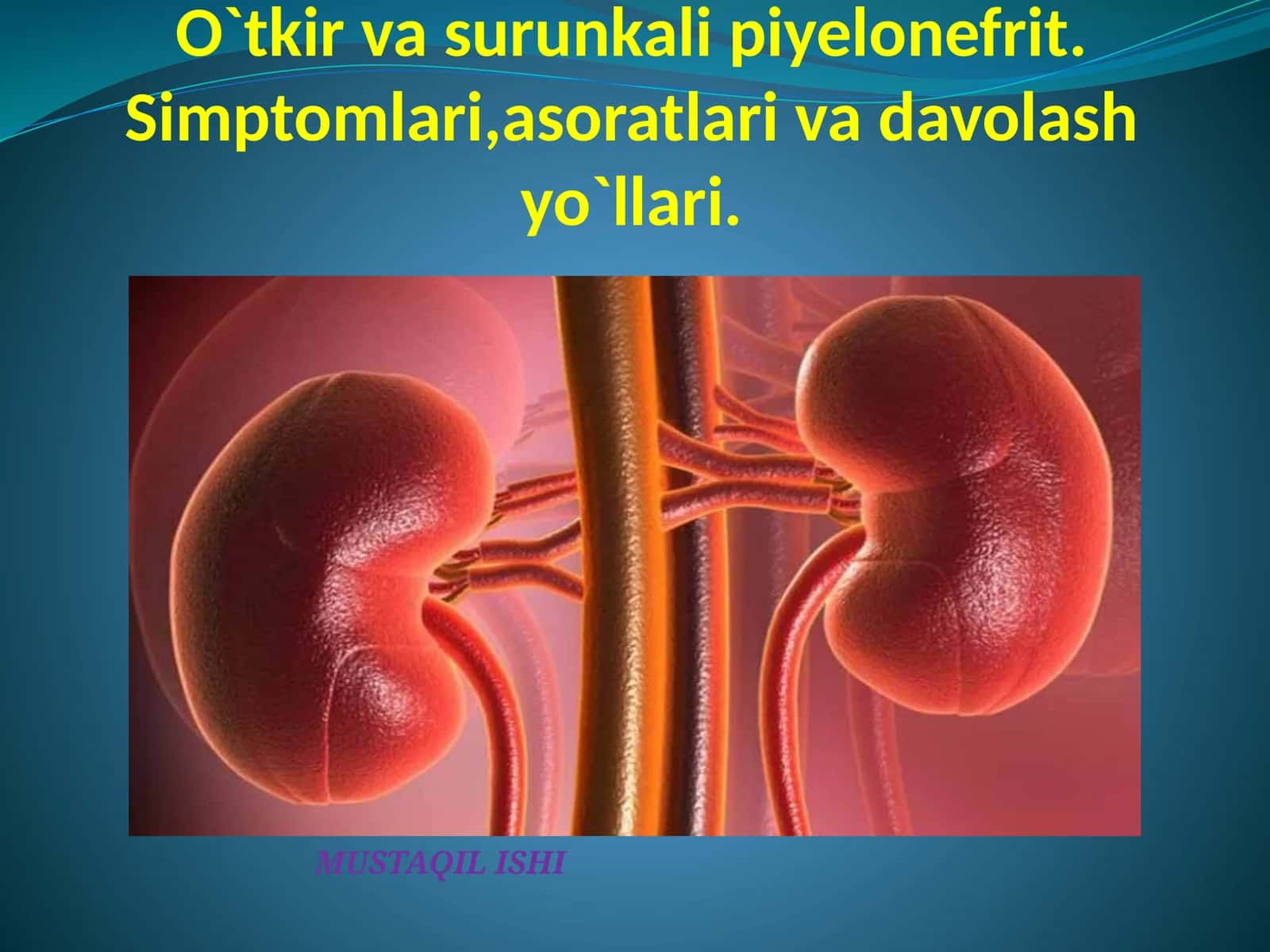 O`tkir va surunkali piyelonefrit. Simptomlari, asoratlari va davolash yo`llari