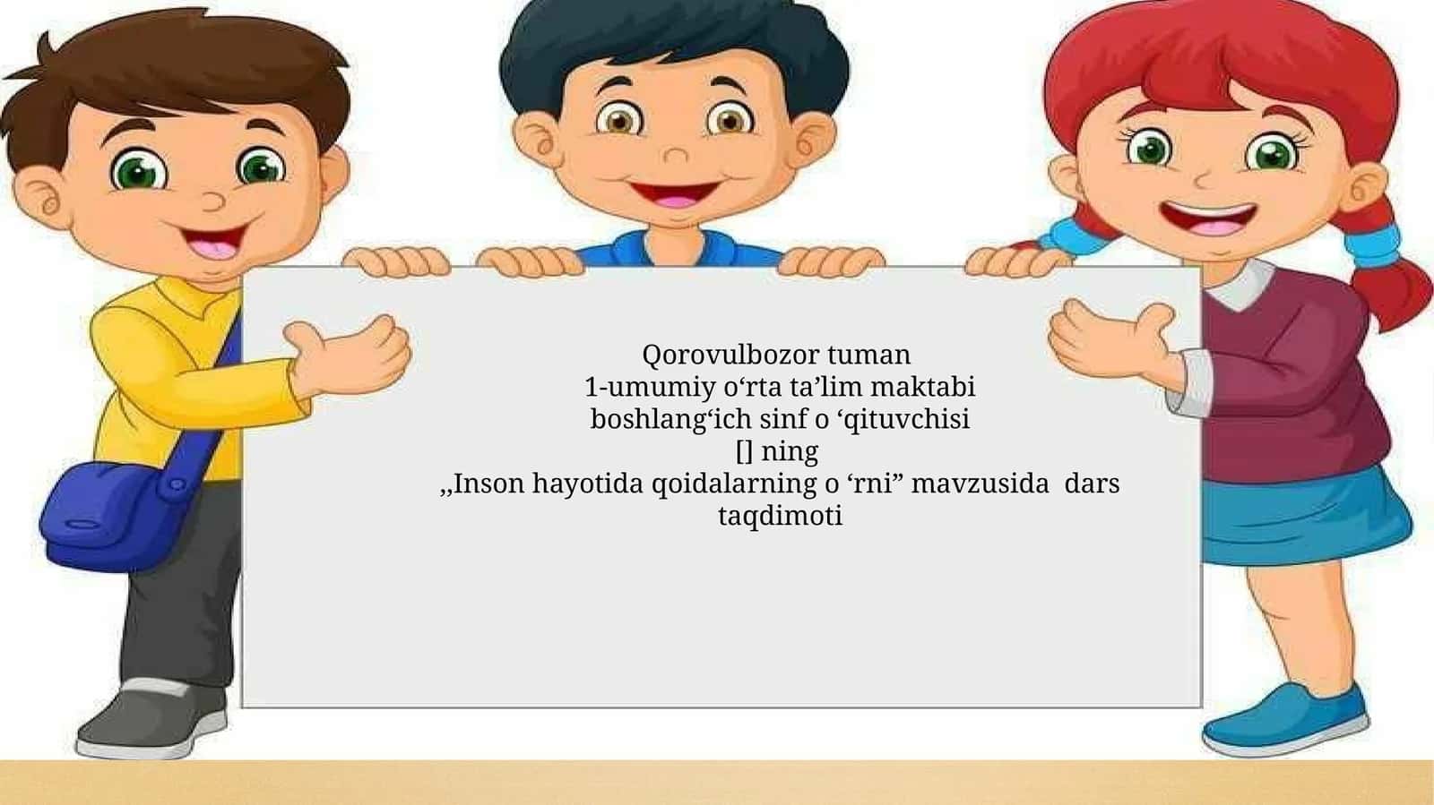Inson hayotida qoidalarning o‘rni dars taqdimoti