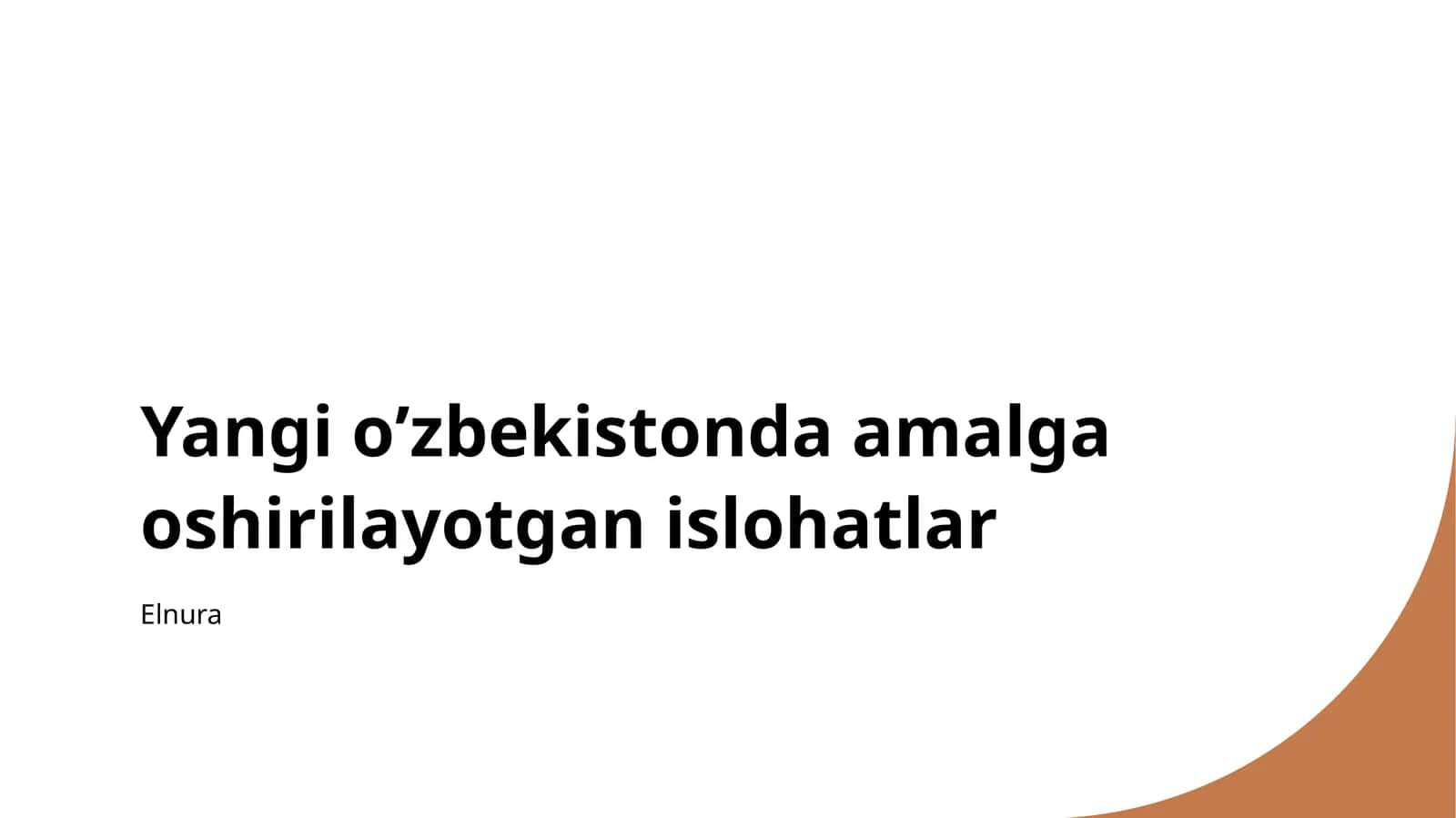 Yangi O'zbekistonda islohotlar