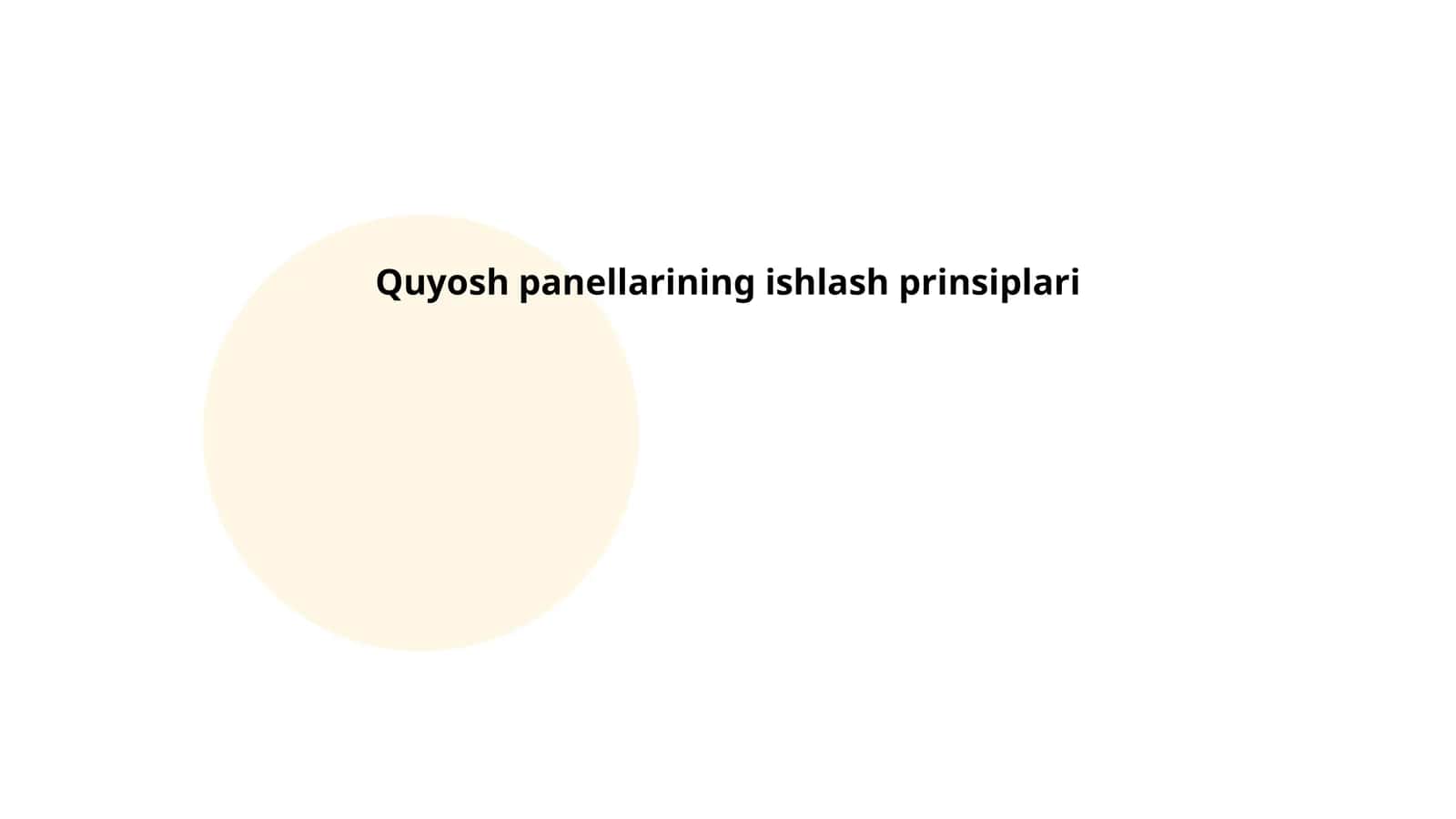 Quyosh panellarining ishlash prinsiplari