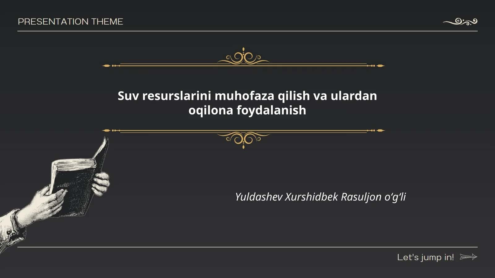 Suv resurslarini muhofaza qilish va ulardan oqilona foydalanish