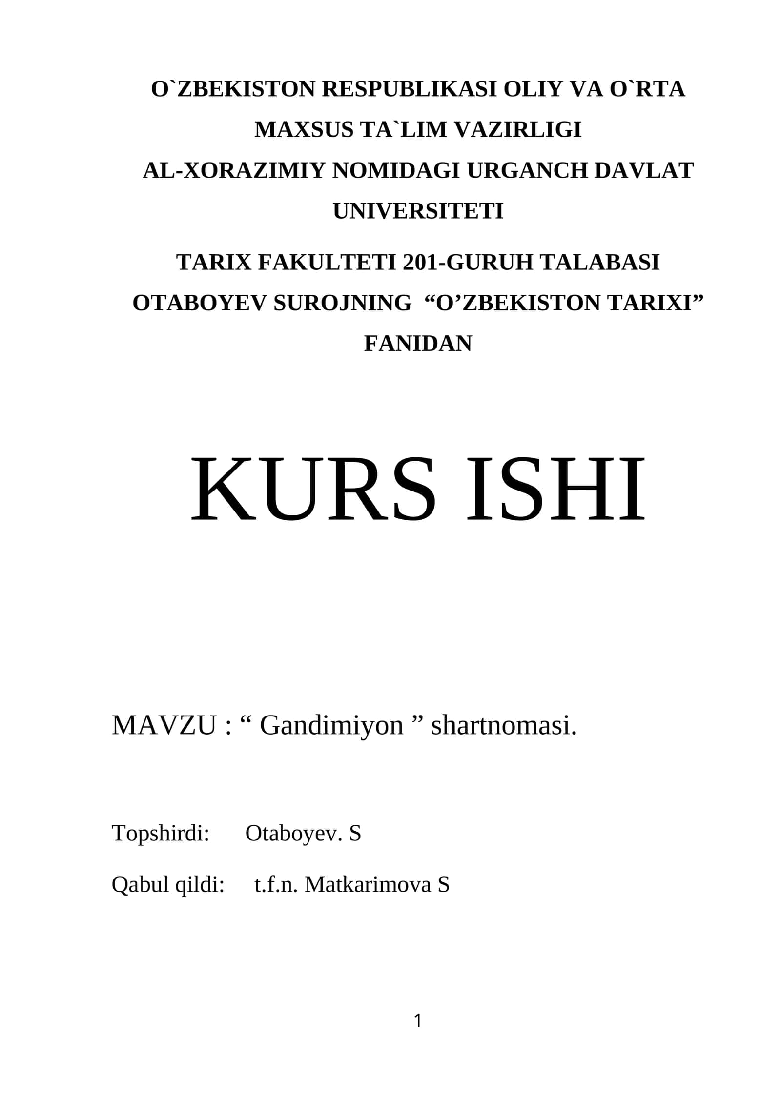 “ Gandimiyon ” shartnomasi