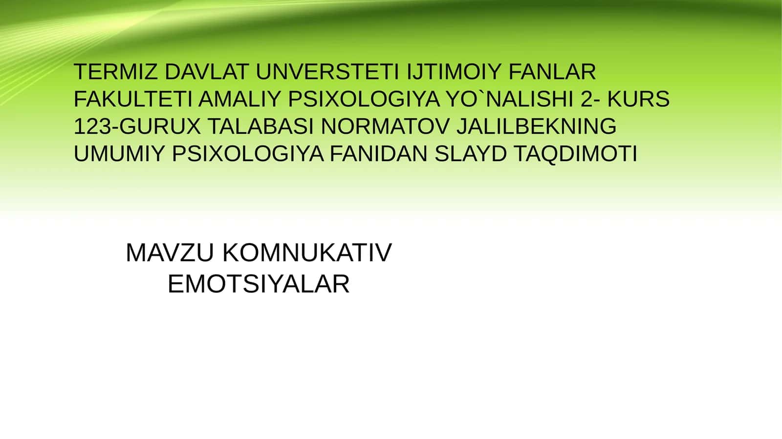 MAVZU KOMNUKATIV EMOTSIYALAR