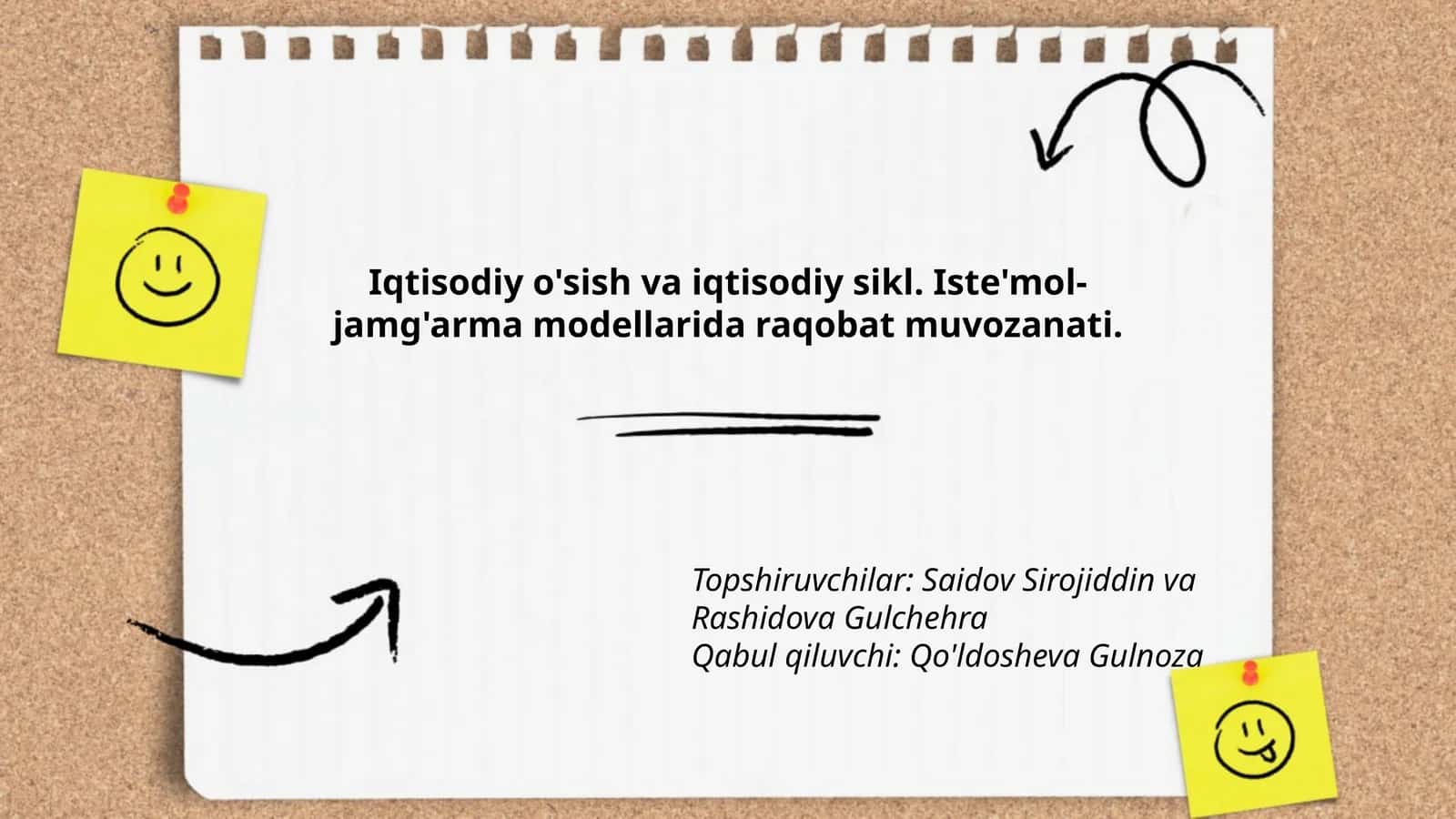 Iqtisodiy o'sish va iqtisodiy sikl. Iste'mol-jamg'arma modellarida raqobat muvozanati