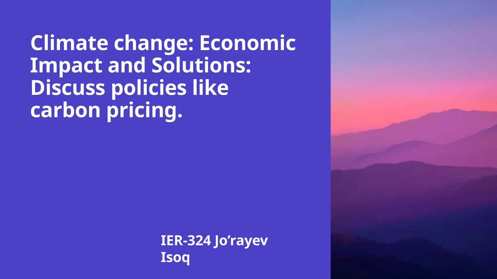 Economic Impact of Climate Change