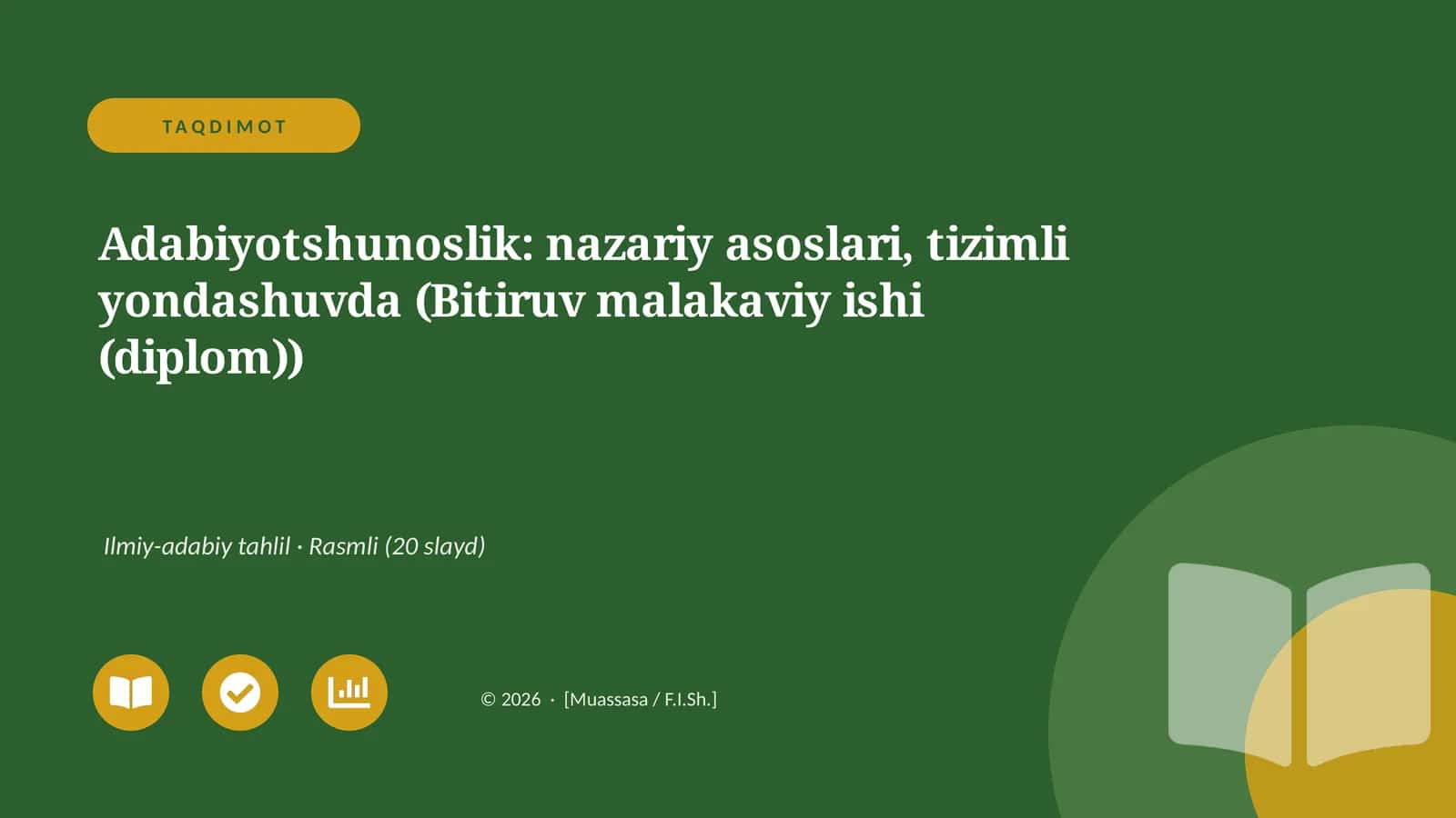 Adabiyotshunoslik: nazariy asoslari, tizimli yondashuvda (Bitiruv malakaviy ishi (diplom))