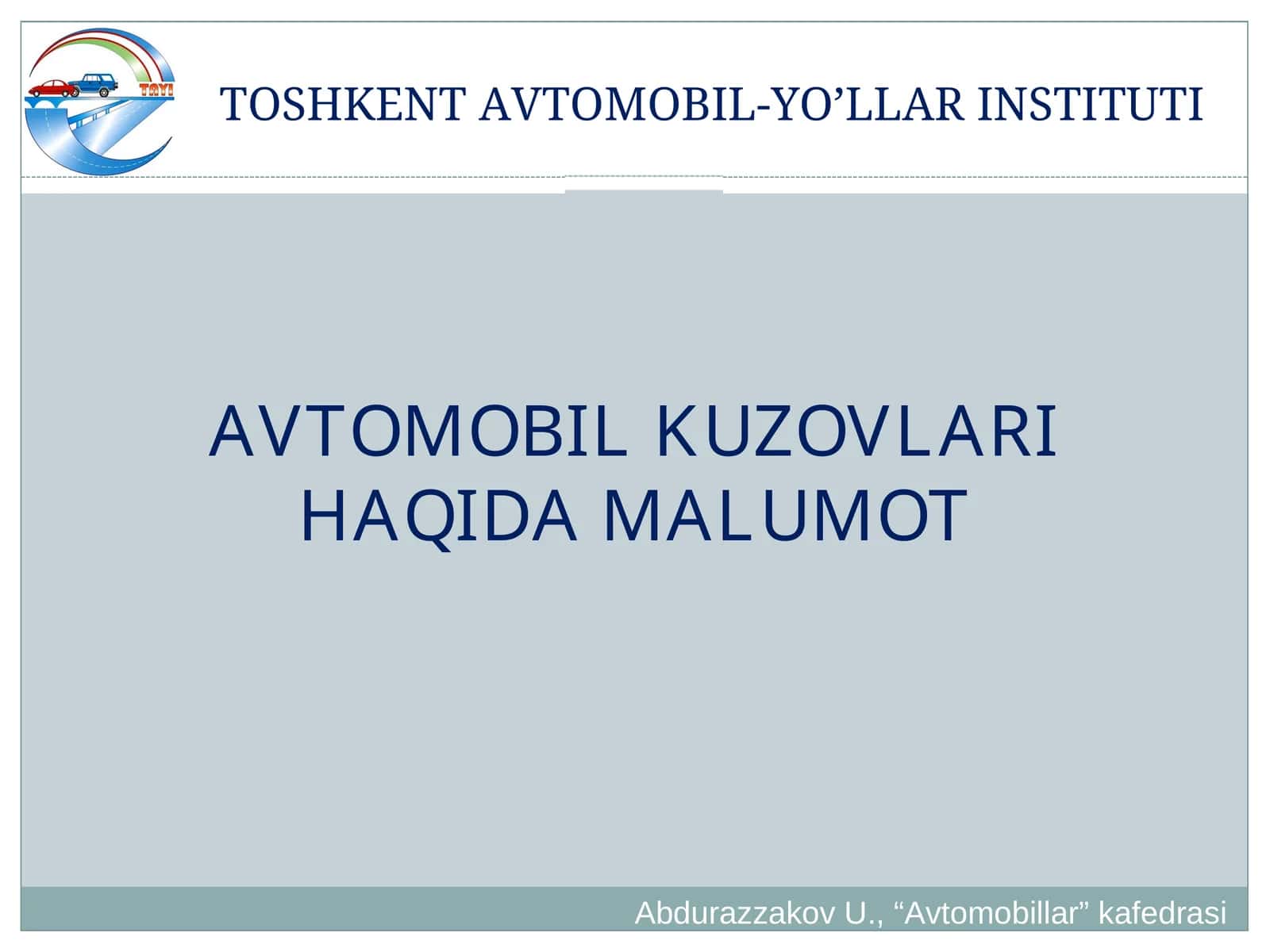 Avtomobil kuzovlari haqida malumot