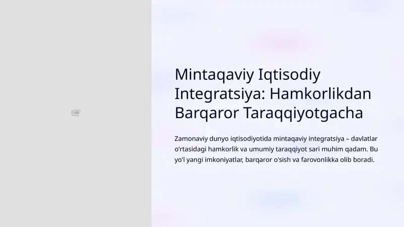 Mintaqaviy Iqtisodiy Integratsiya