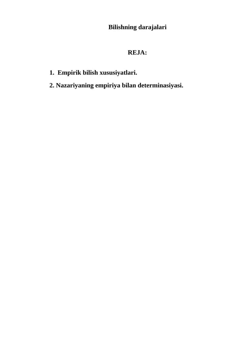 Bilishning darajalari