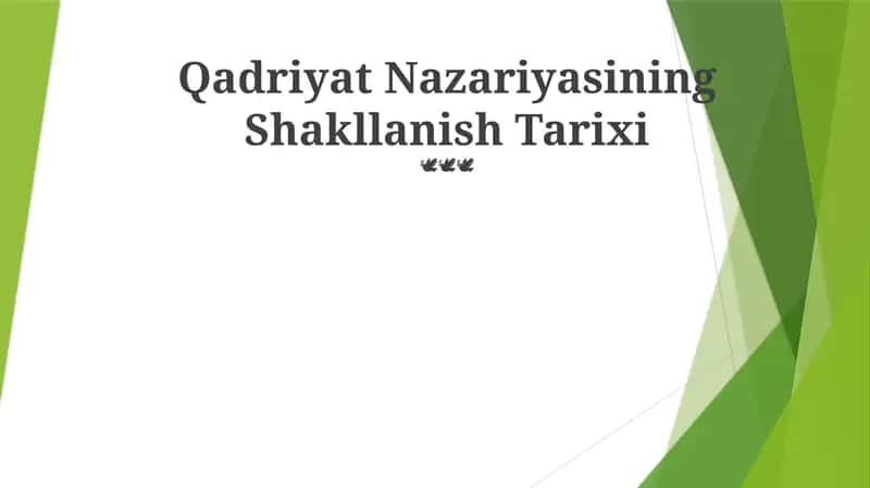 Qadriyat Nazariyasining Shakllanish Tarixi