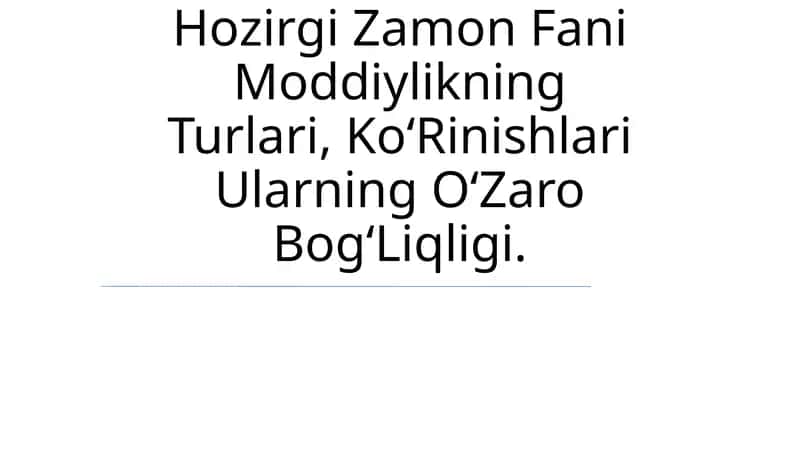 Zamonaviy Moddiylik va Uning Turlari